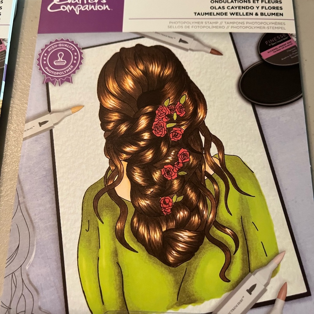 Hair photopolymer stamp Set - Chic Brown and Luscious Blonde. - Picture 5 of 6